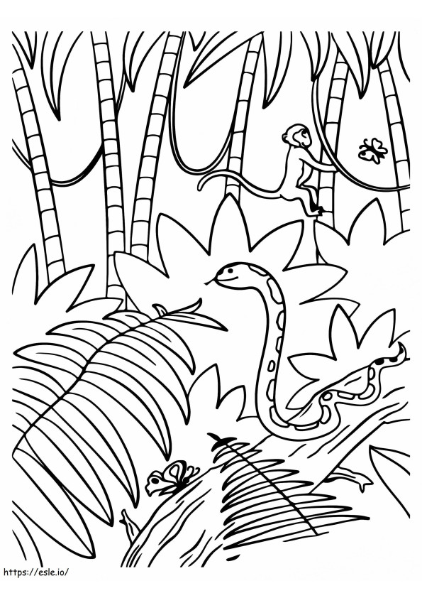 Forest Lively Animals coloring page