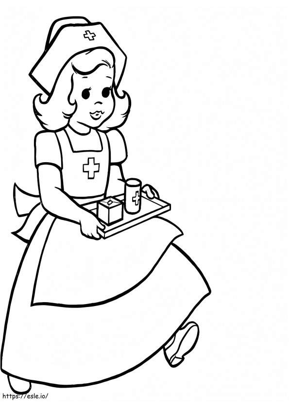 Nurse Walking coloring page