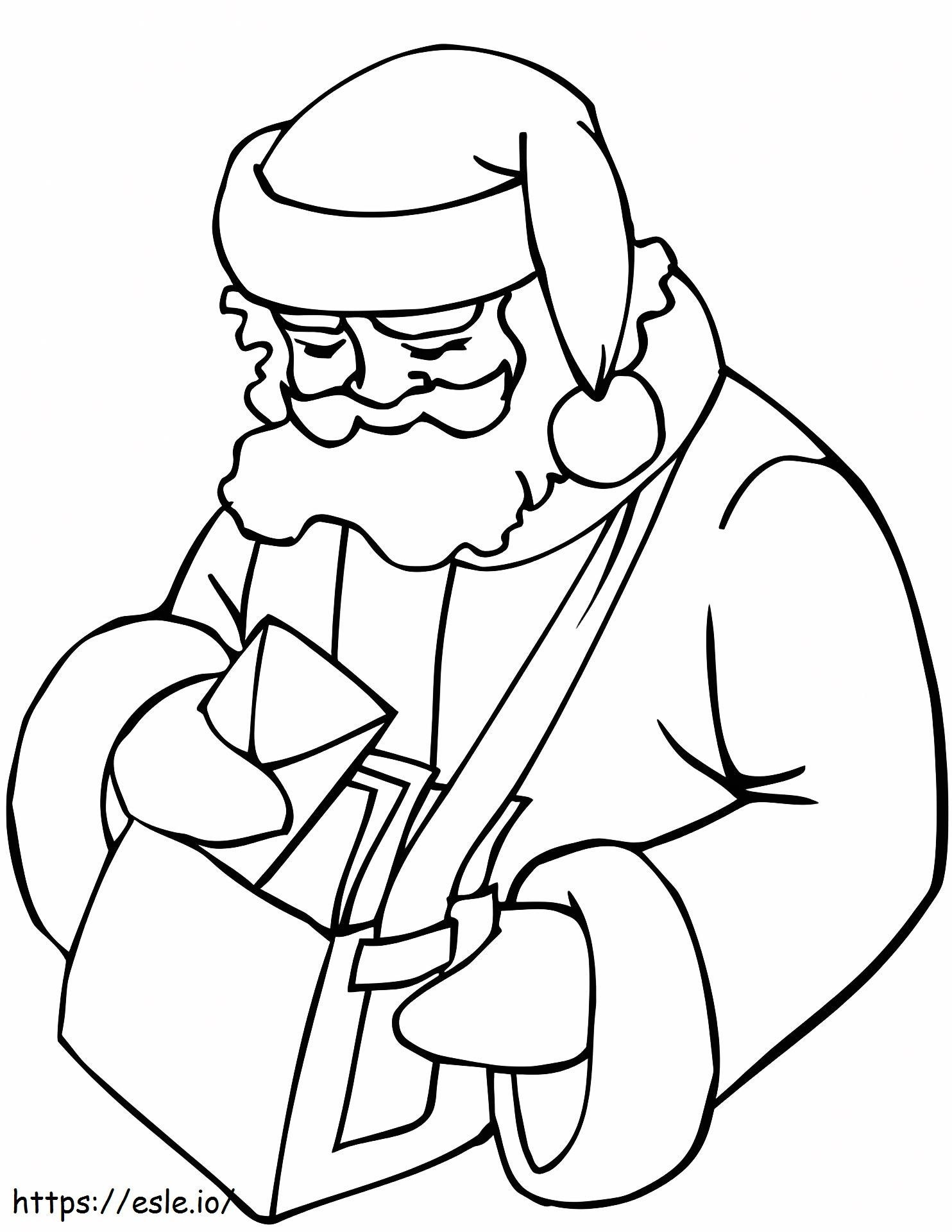 Father Christmas Postman coloring page