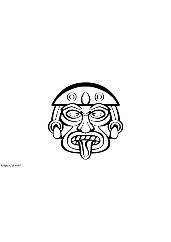 máscara asteca para colorir