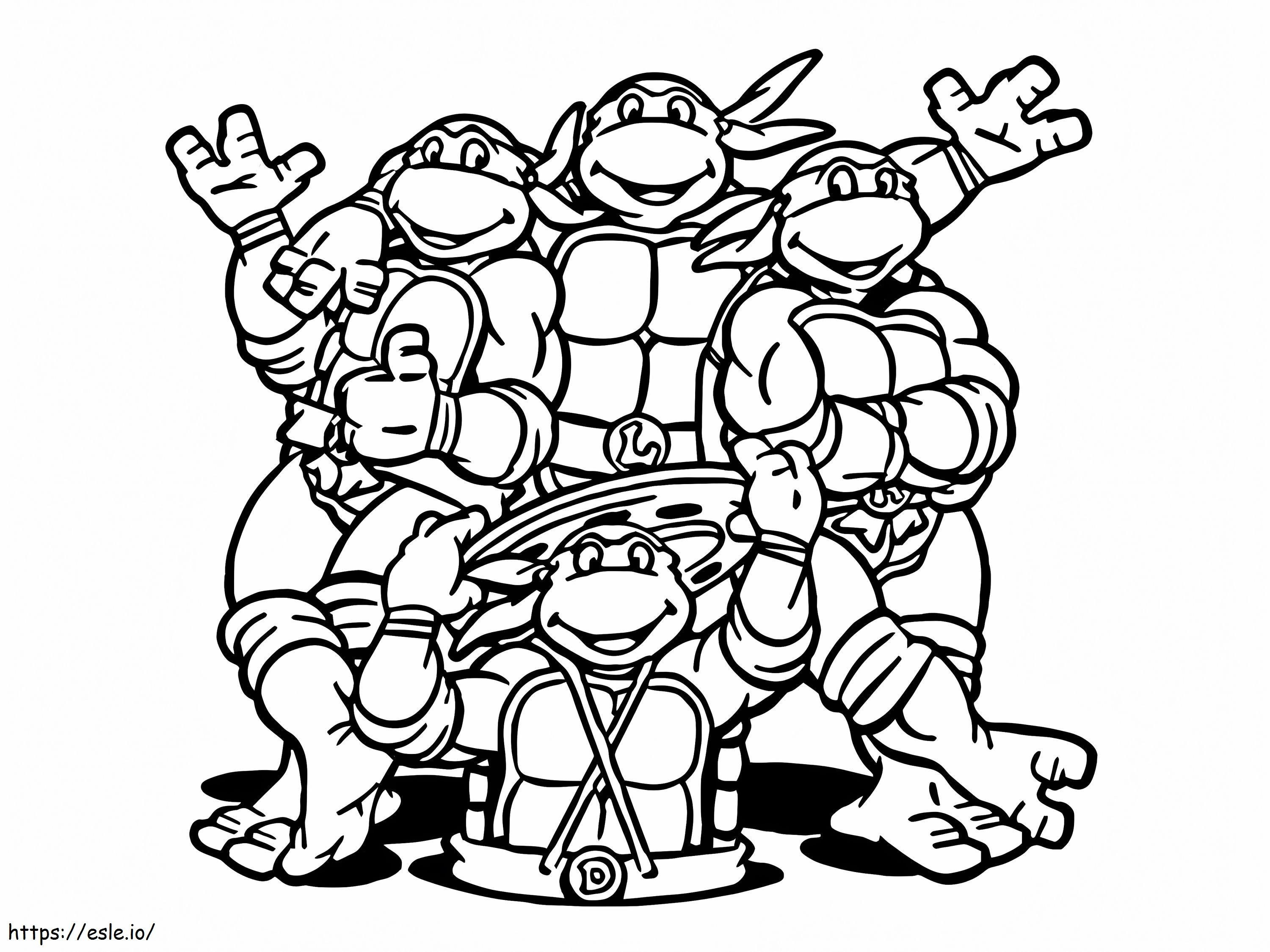 Coloriage Teenage Mutant Ninja Turtles souriant à imprimer dessin