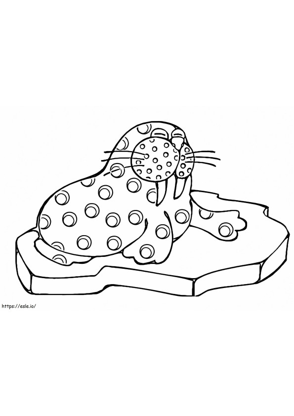Blue Walrus coloring page
