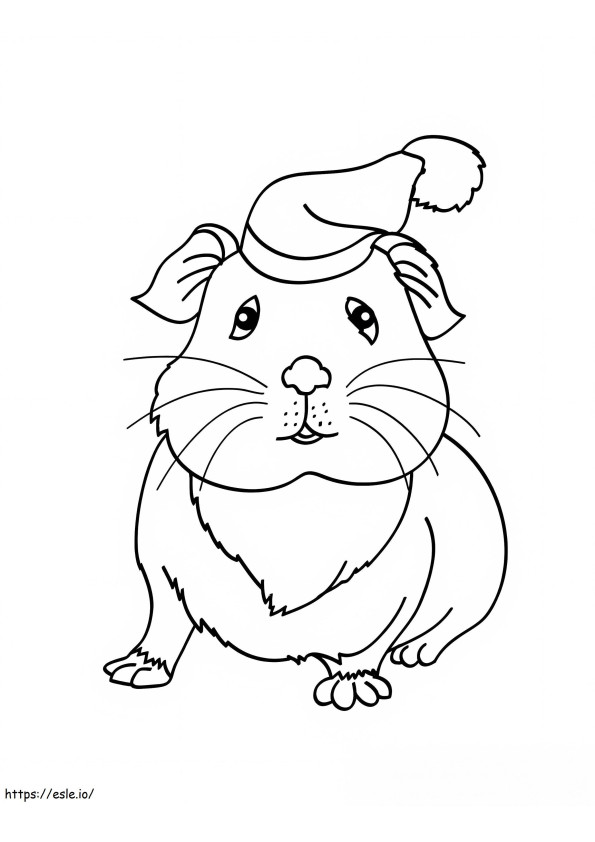 Xmas Guinea Pig coloring page