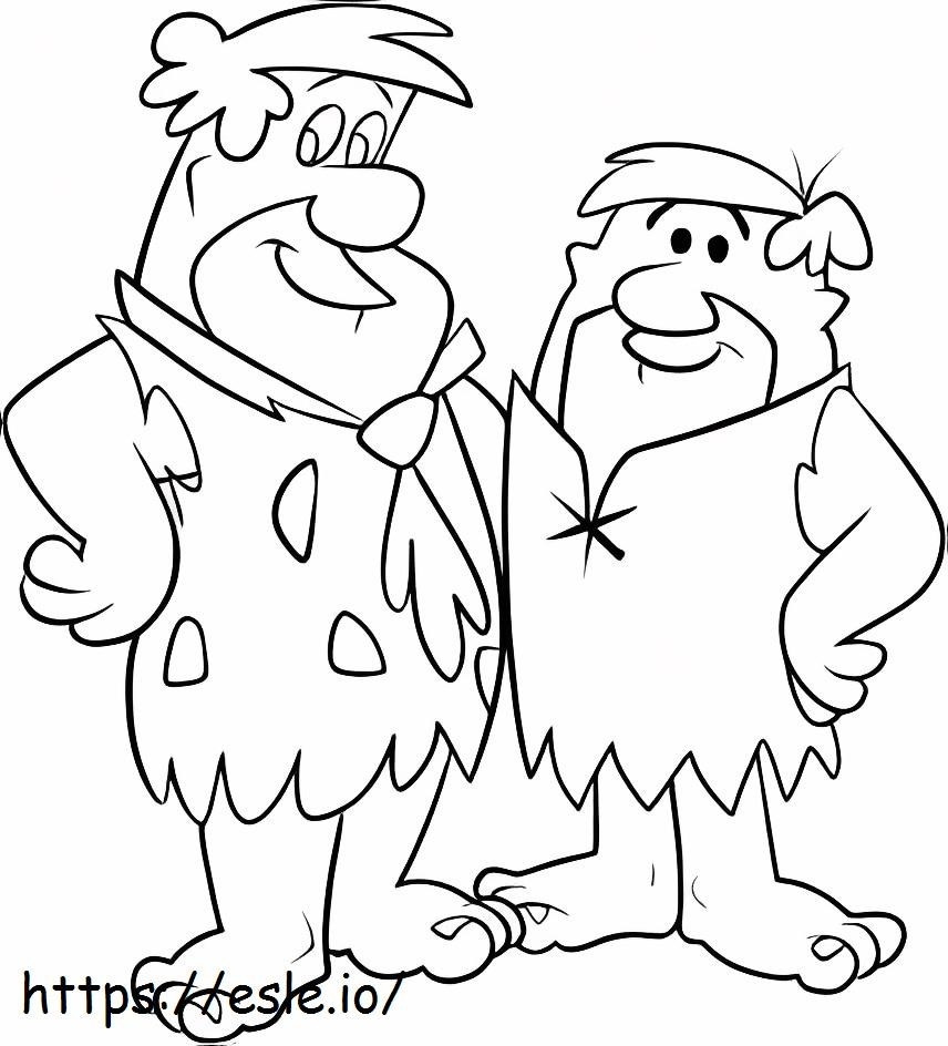 Barney en Fred Flintstone kleurplaat kleurplaat
