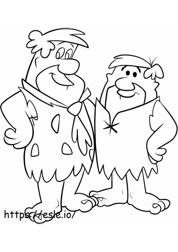 Barney en Fred Flintstone kleurplaat kleurplaat