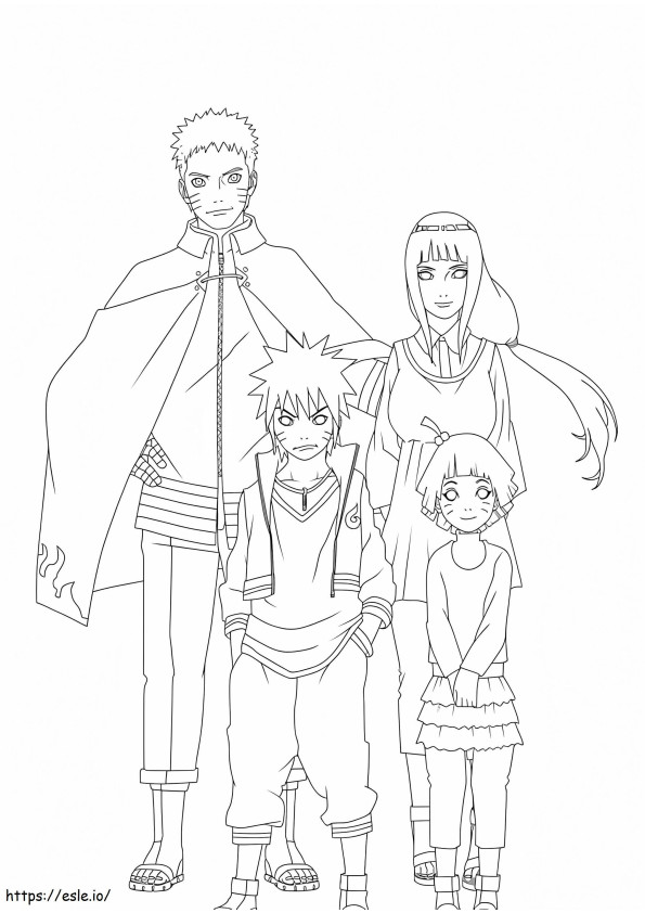 Familia Naruto de colorat