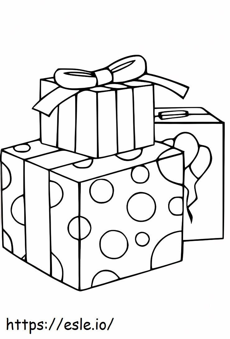Pudełko na prezent urodzinowy kolorowanka