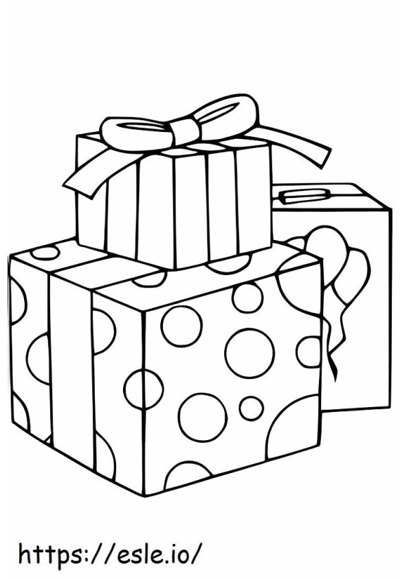Birthday Gift Box coloring page