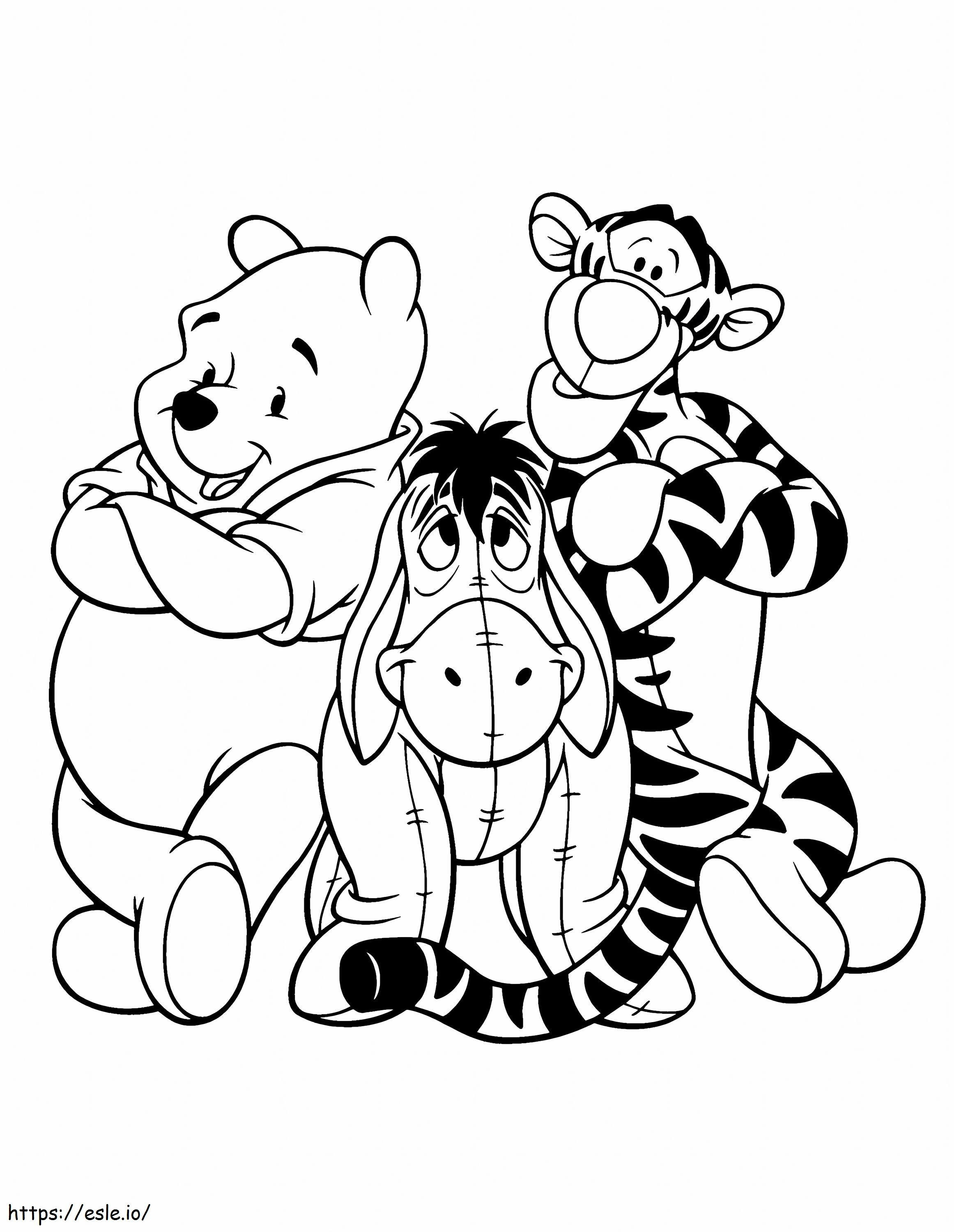 Winnie De Pooh e due amici da colorare