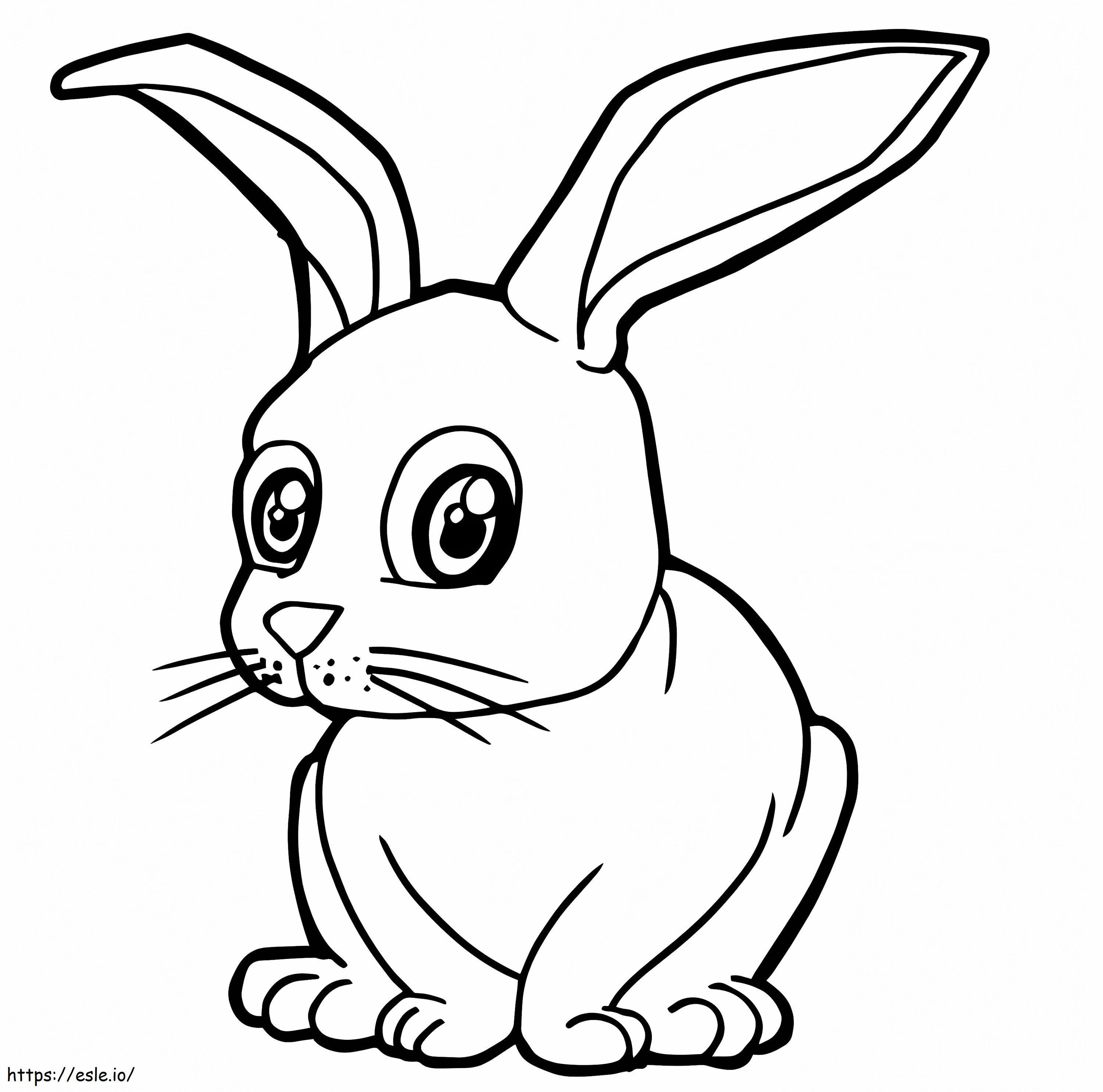 大きな目のウサギ ぬりえ - 塗り絵