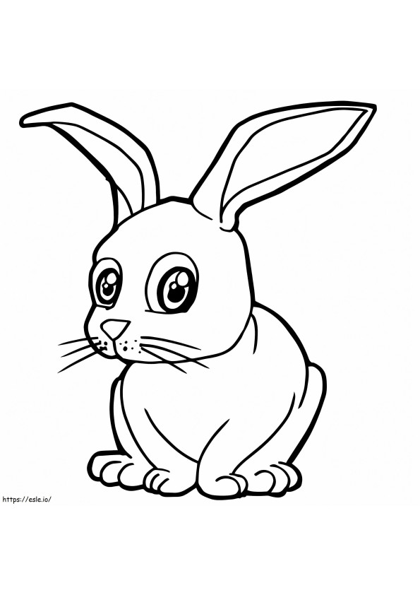 大きな目のウサギ ぬりえ - 塗り絵