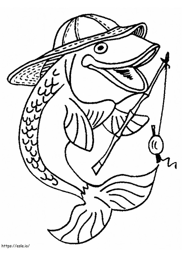 Kalastaja Kala värityskuva