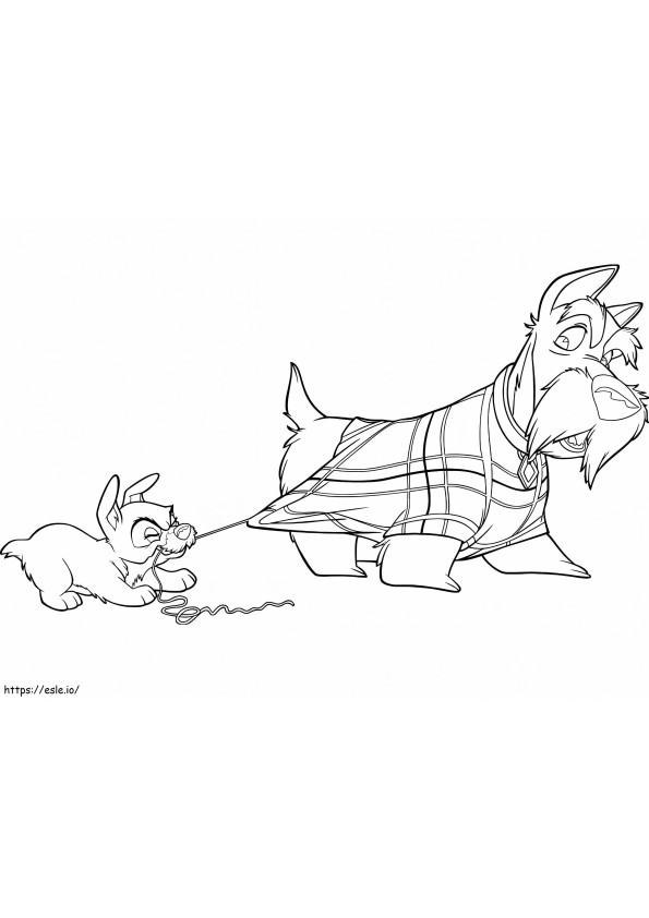 Jock And Puppies coloring page