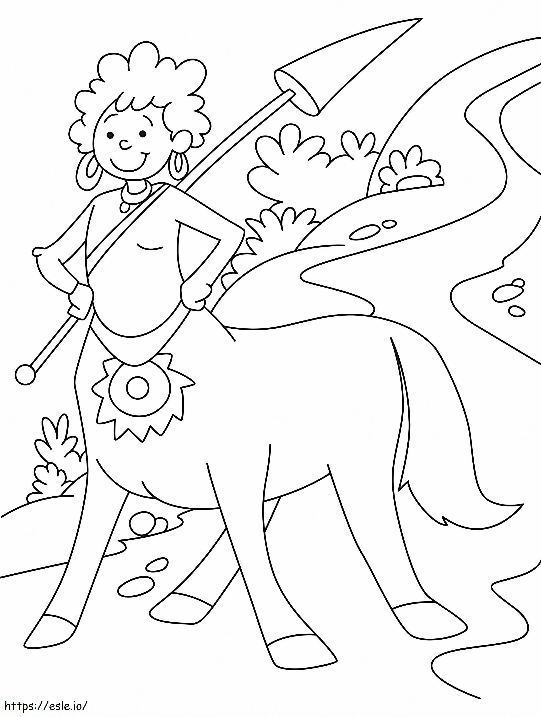 Coloriage Centaure souriant à imprimer dessin