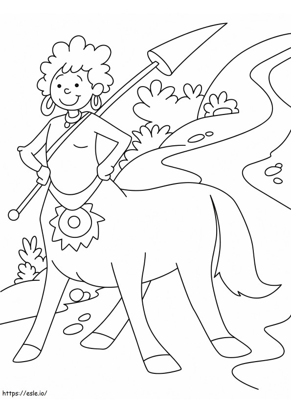 Coloriage Centaure souriant à imprimer dessin