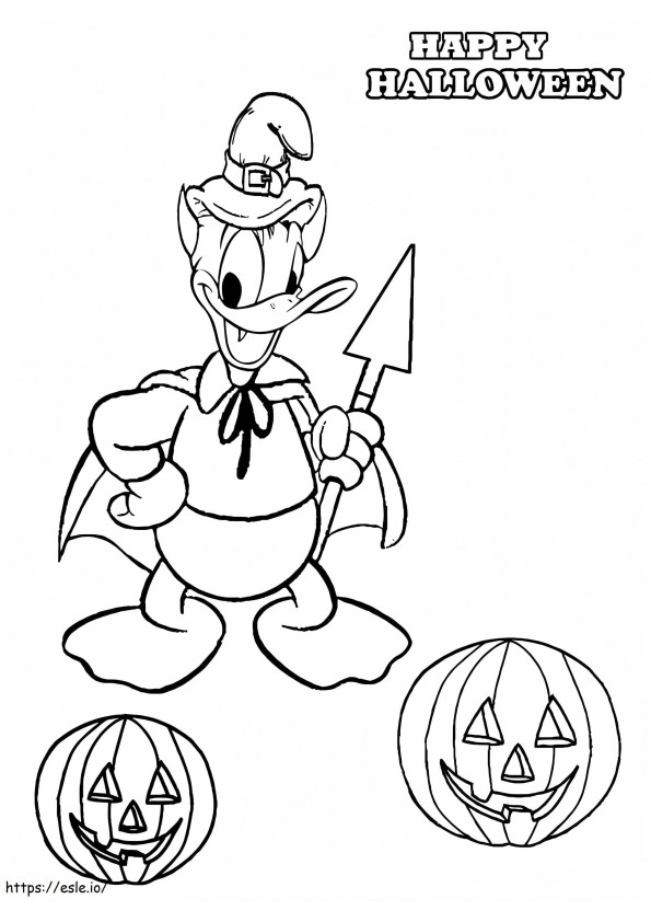 Donald com abóboras para colorir