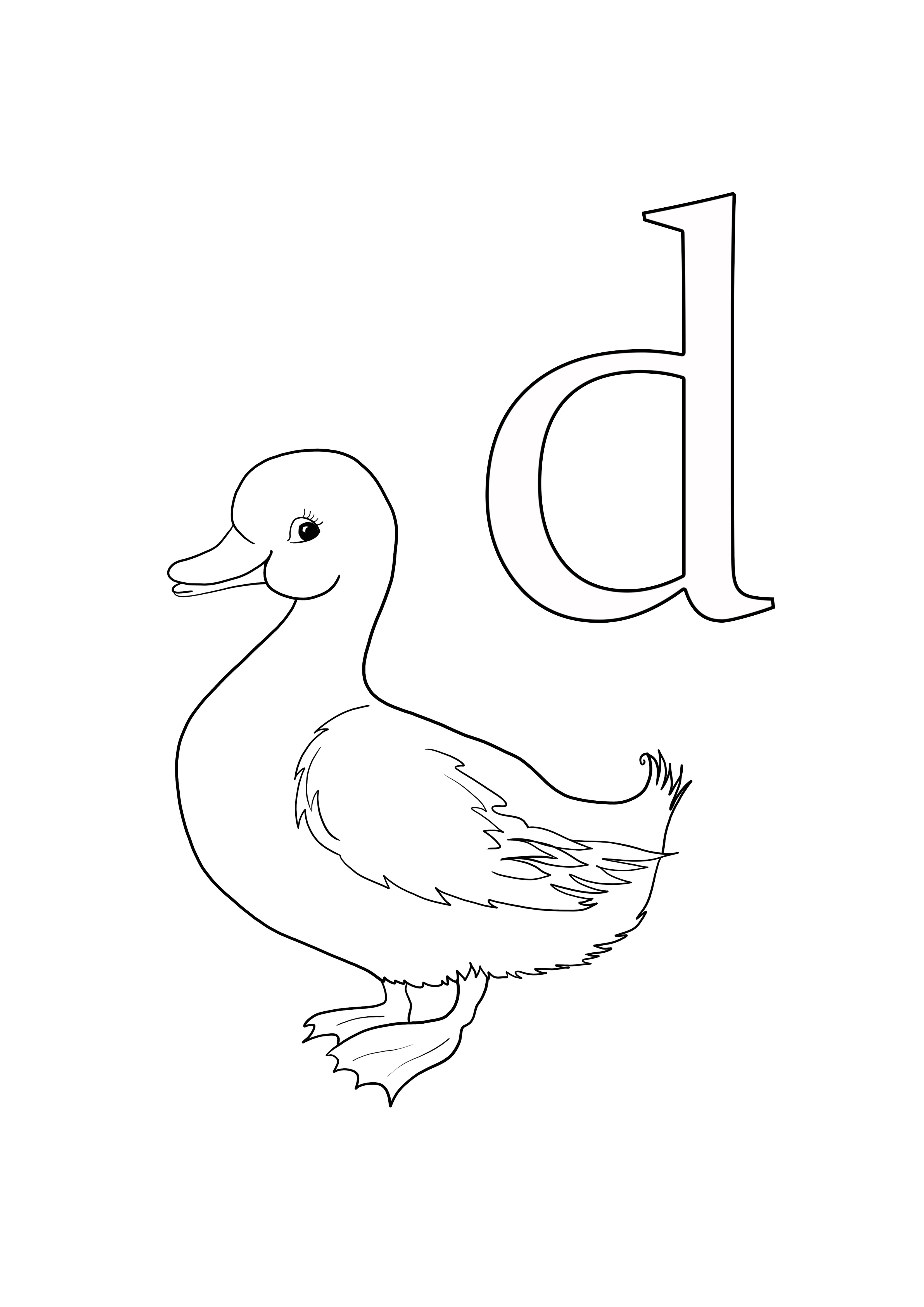 Letter D Duck Coloring Pages