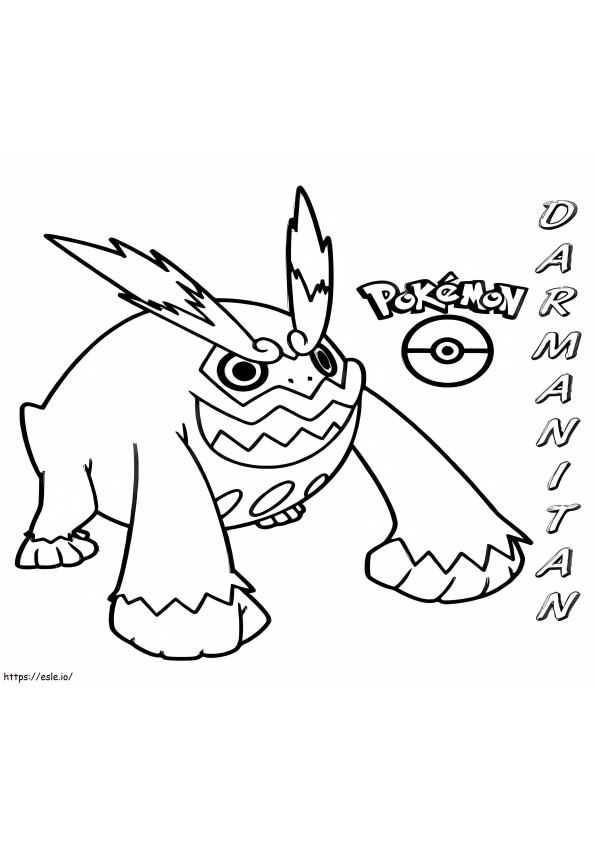 Coloriage Page de coloriage Pokemon Darmanitan officielle à imprimer dessin