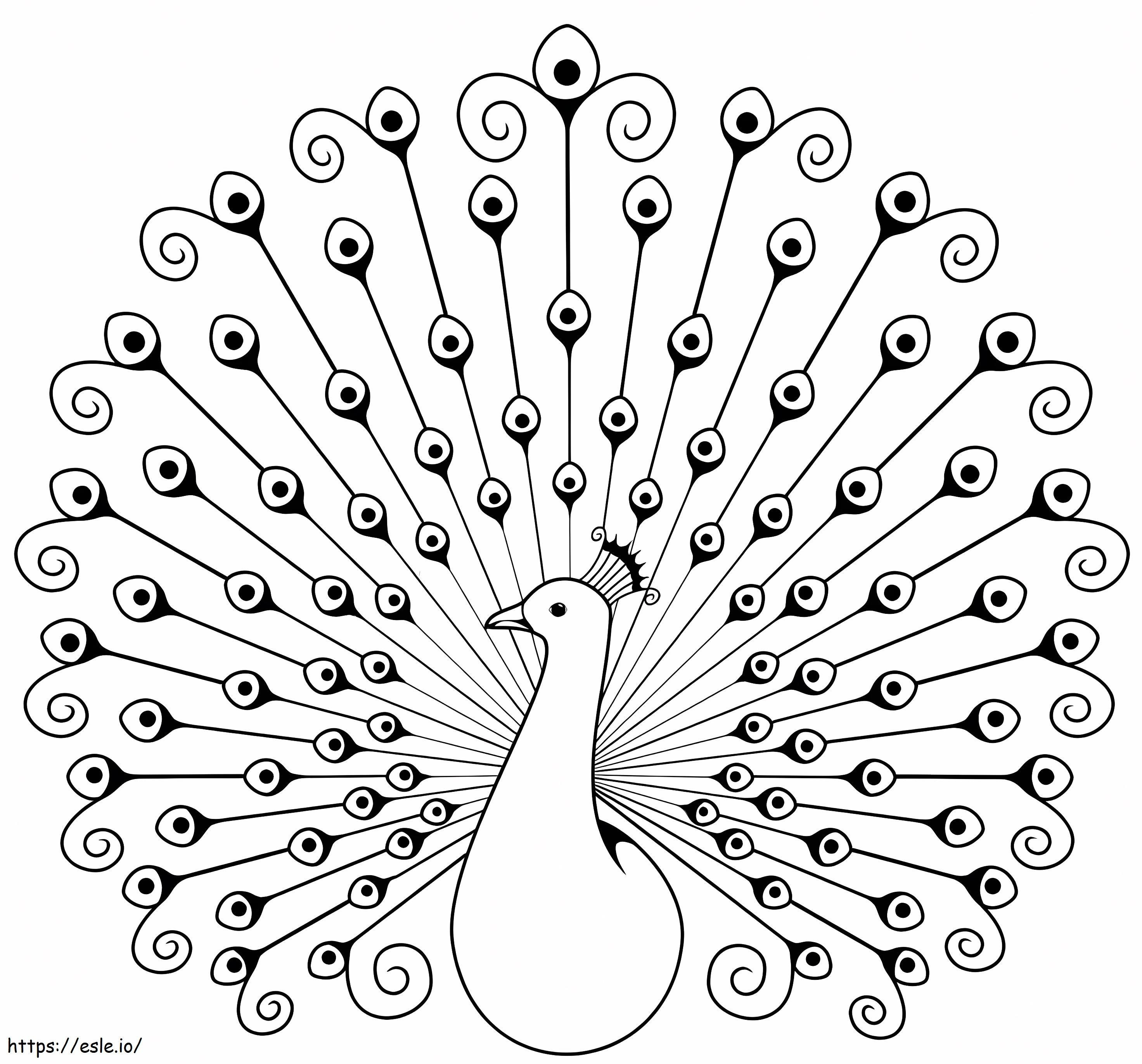 Symmetrical Peacock coloring page