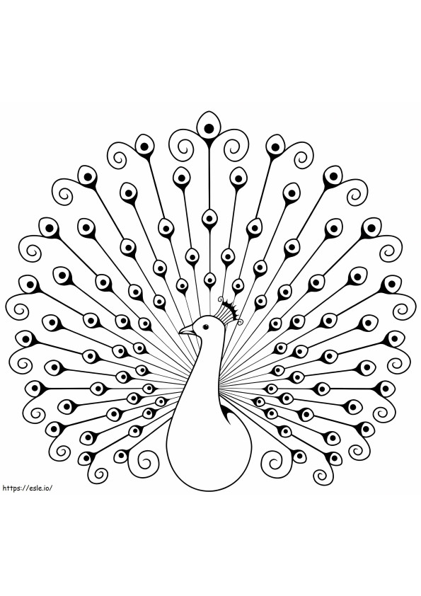 pavão simétrico para colorir