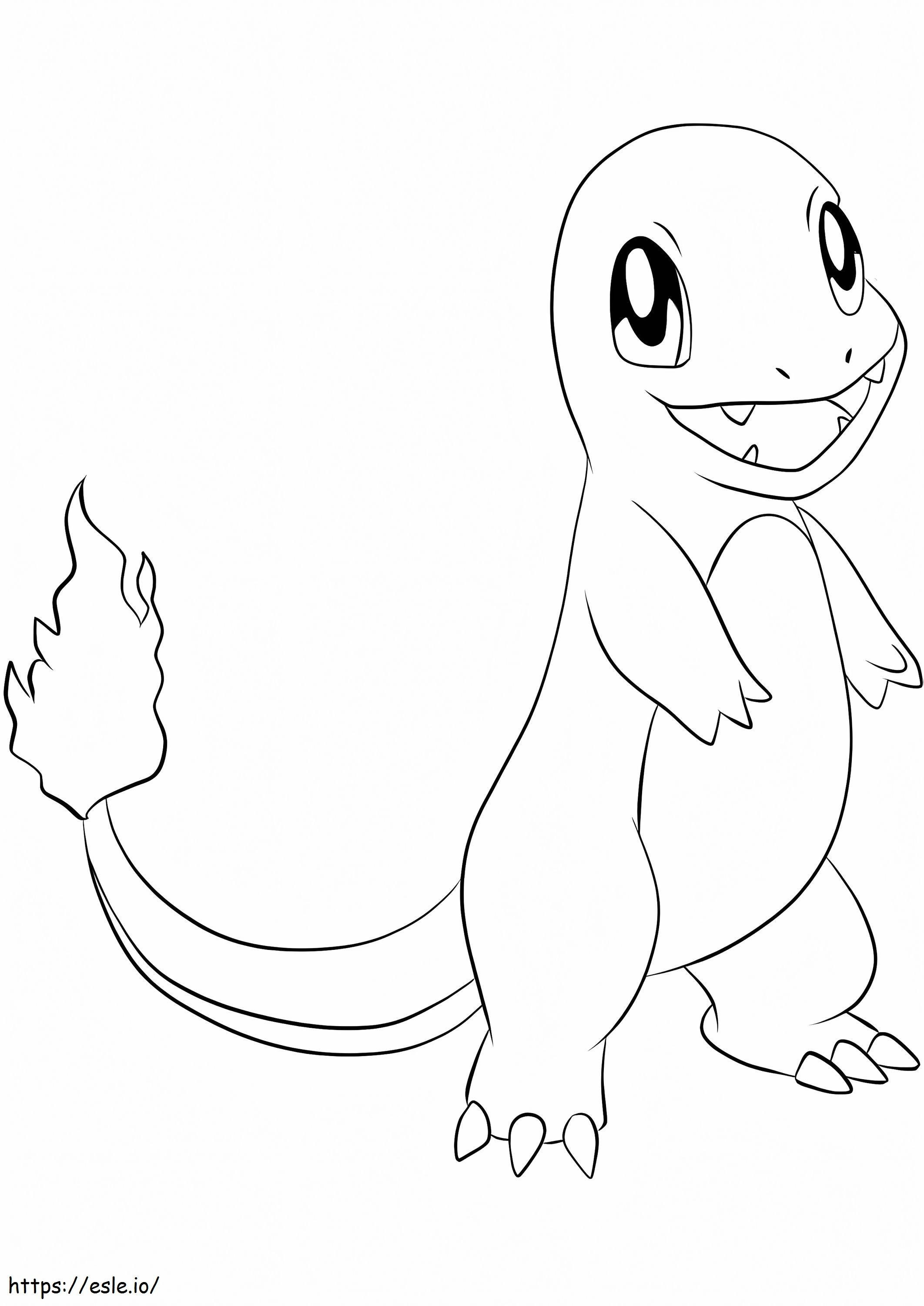 Happy Pokemon Charmander coloring page