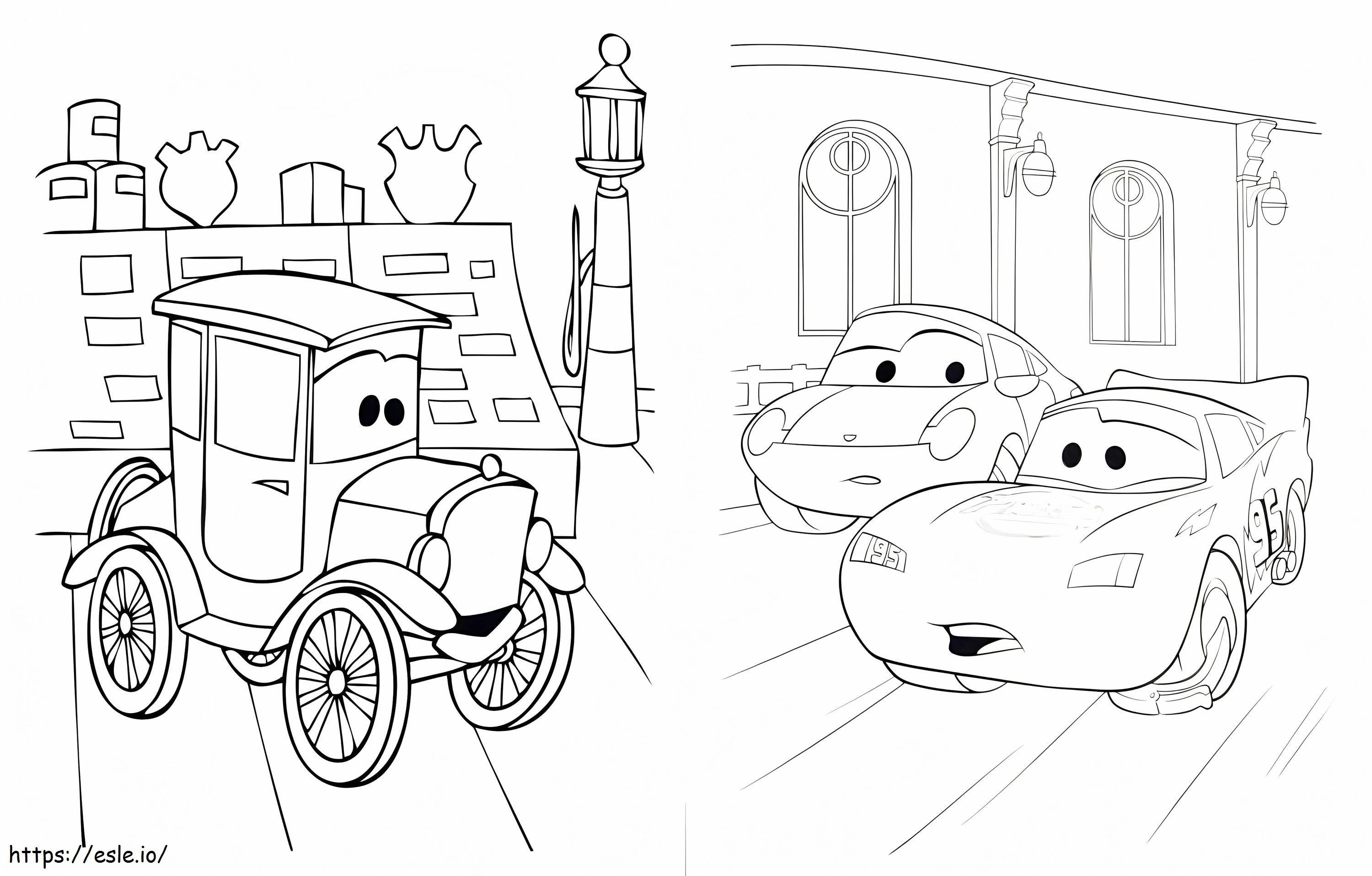 Personagens de carros para colorir
