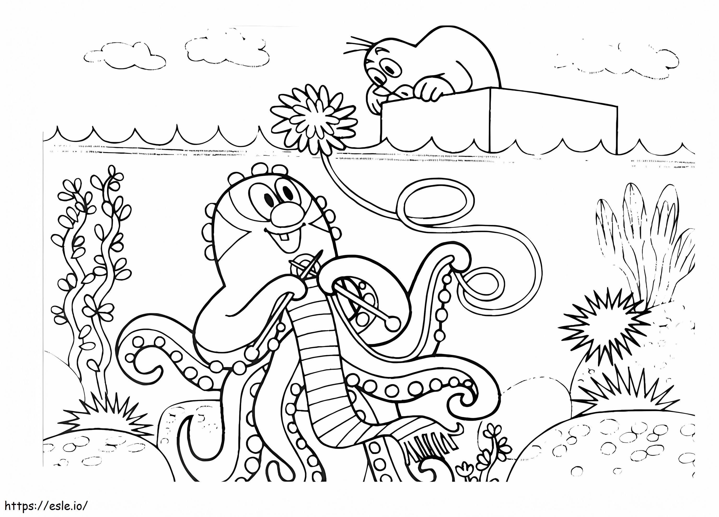 Topo Y Pulpo Para Colorear Y Imprimir