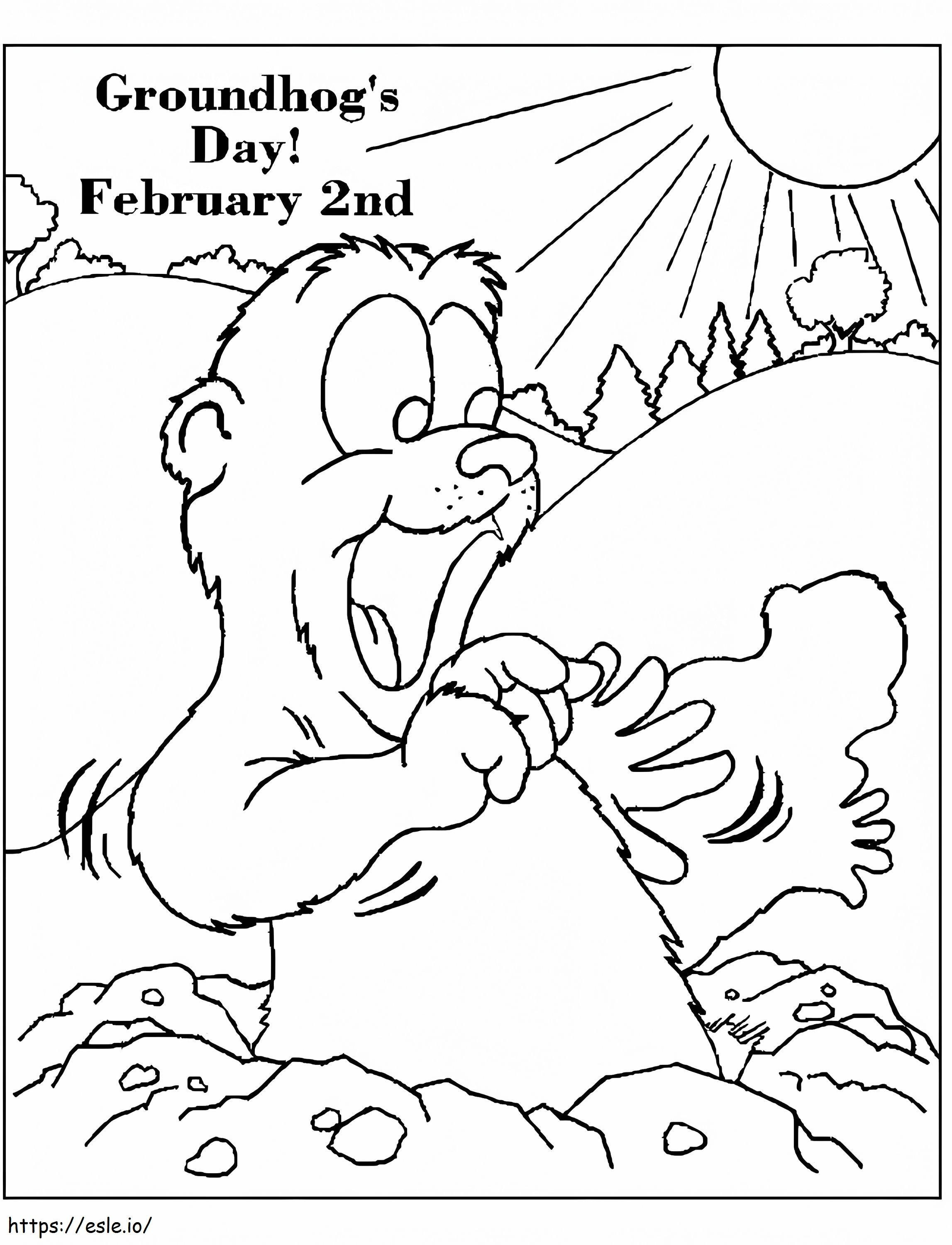 Happy Groundhog Day coloring page