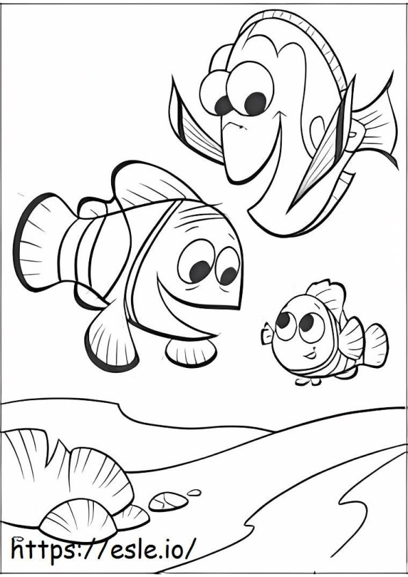 Marlin Dory e Nemo para colorir