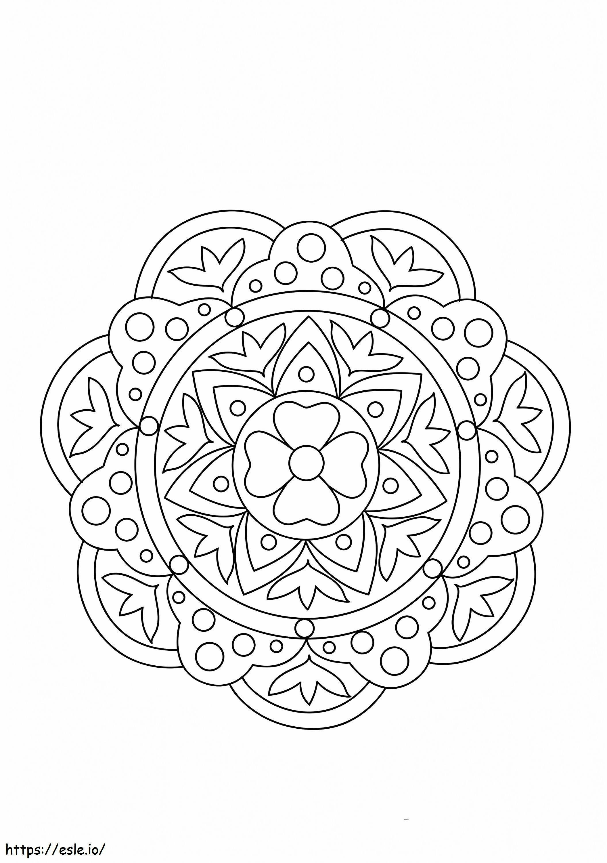 Coloriage Rangoli fleuri à imprimer dessin