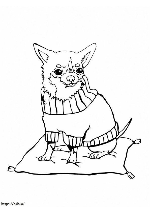 Chihuahua no travesseiro para colorir