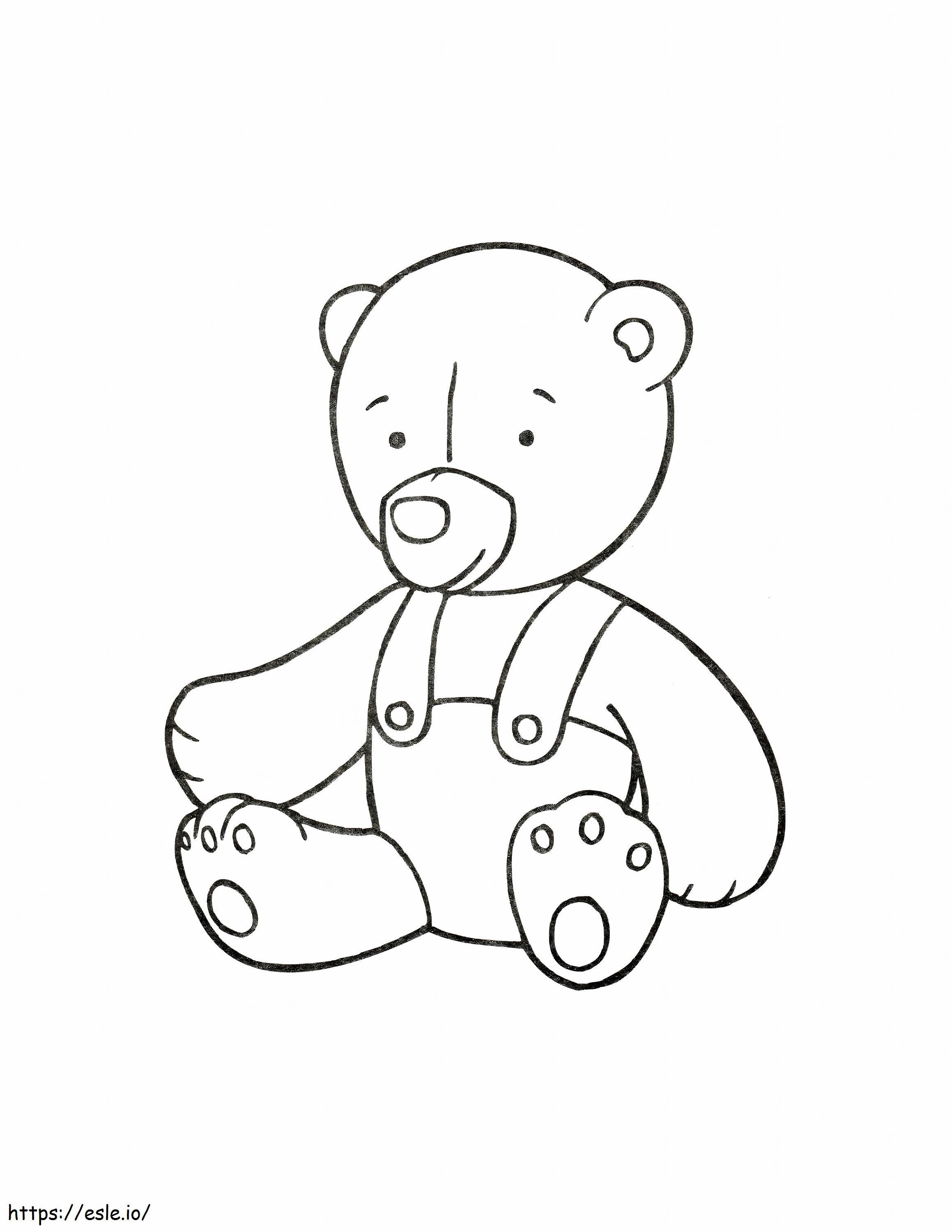 Bebé oso de juguete para colorear