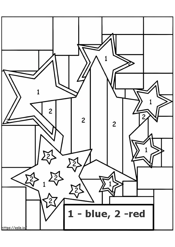 Stars For Kindergarten Color By Number coloring page