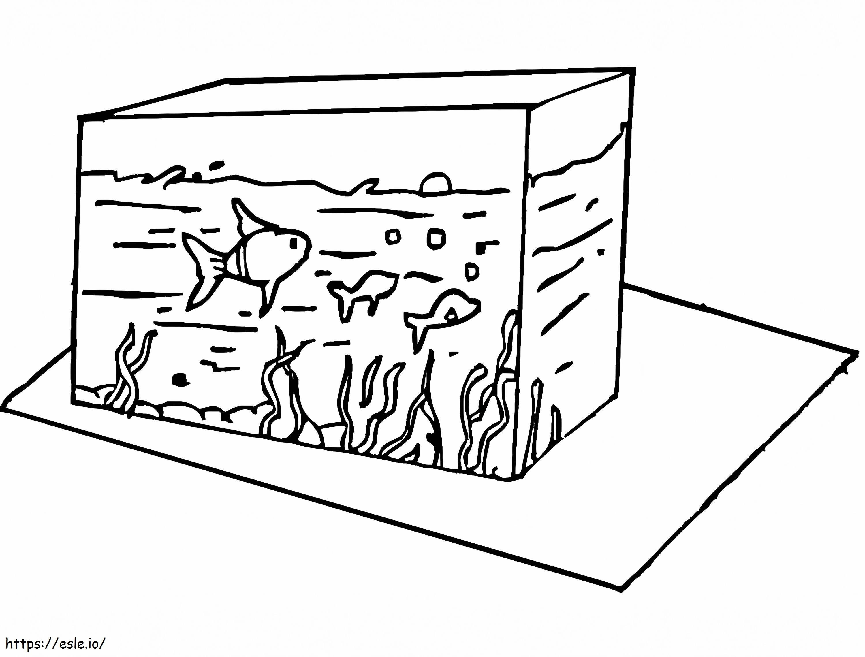 Easy Aquarium coloring page