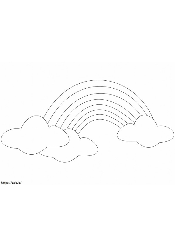Coloriage Arc-en-ciel et nuages imprimables à imprimer dessin