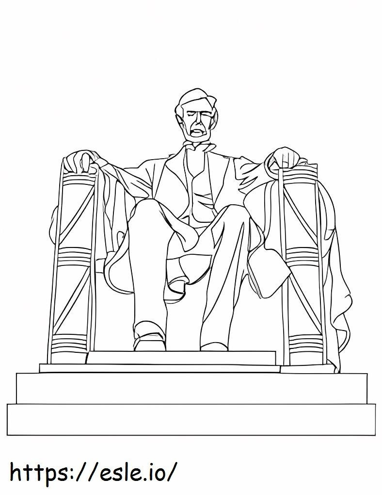 Statuia Monumentului Lincoln de colorat