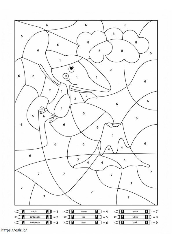 Cute Pterodactylus Color By Number coloring page