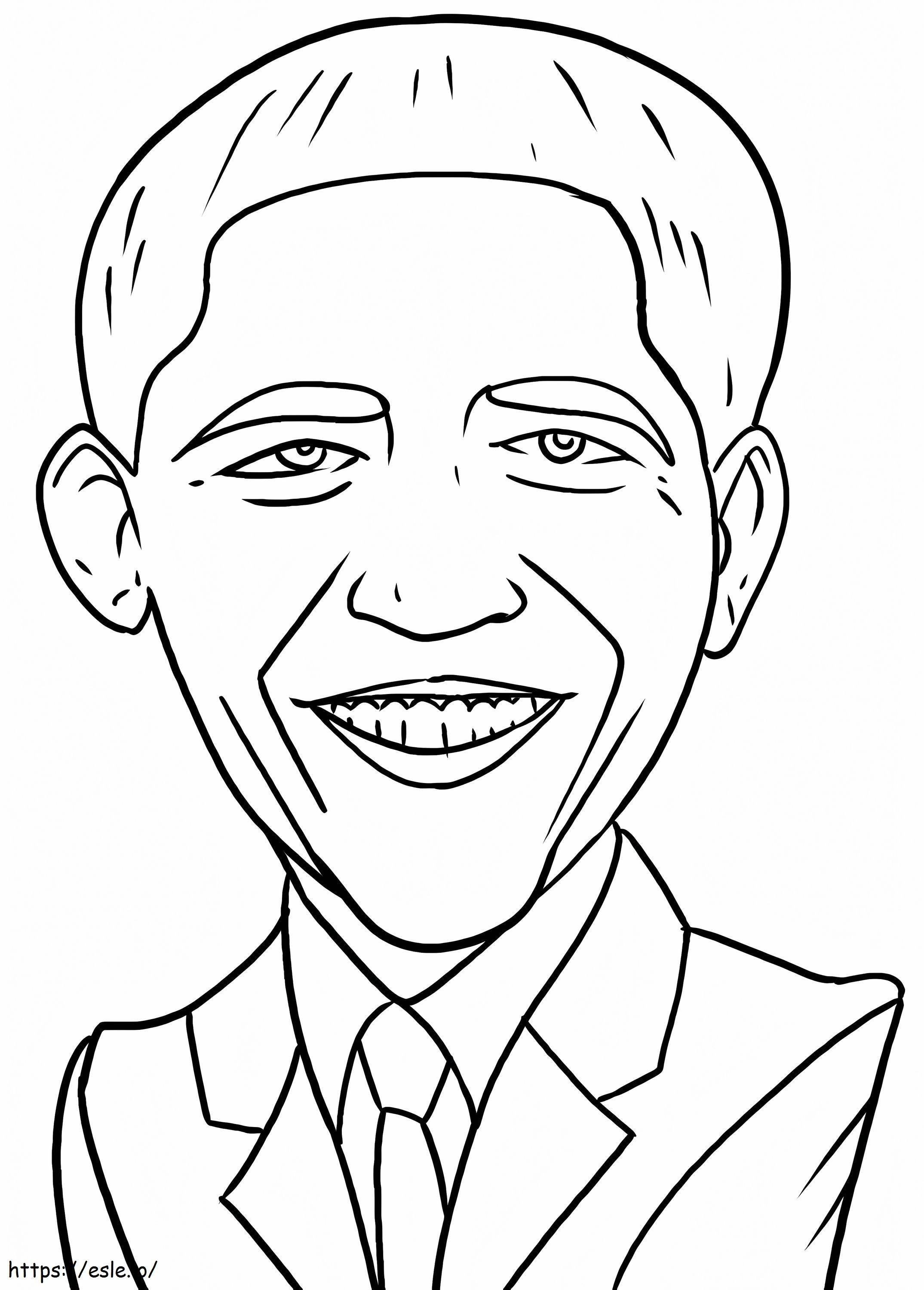 Obama bonito para colorir
