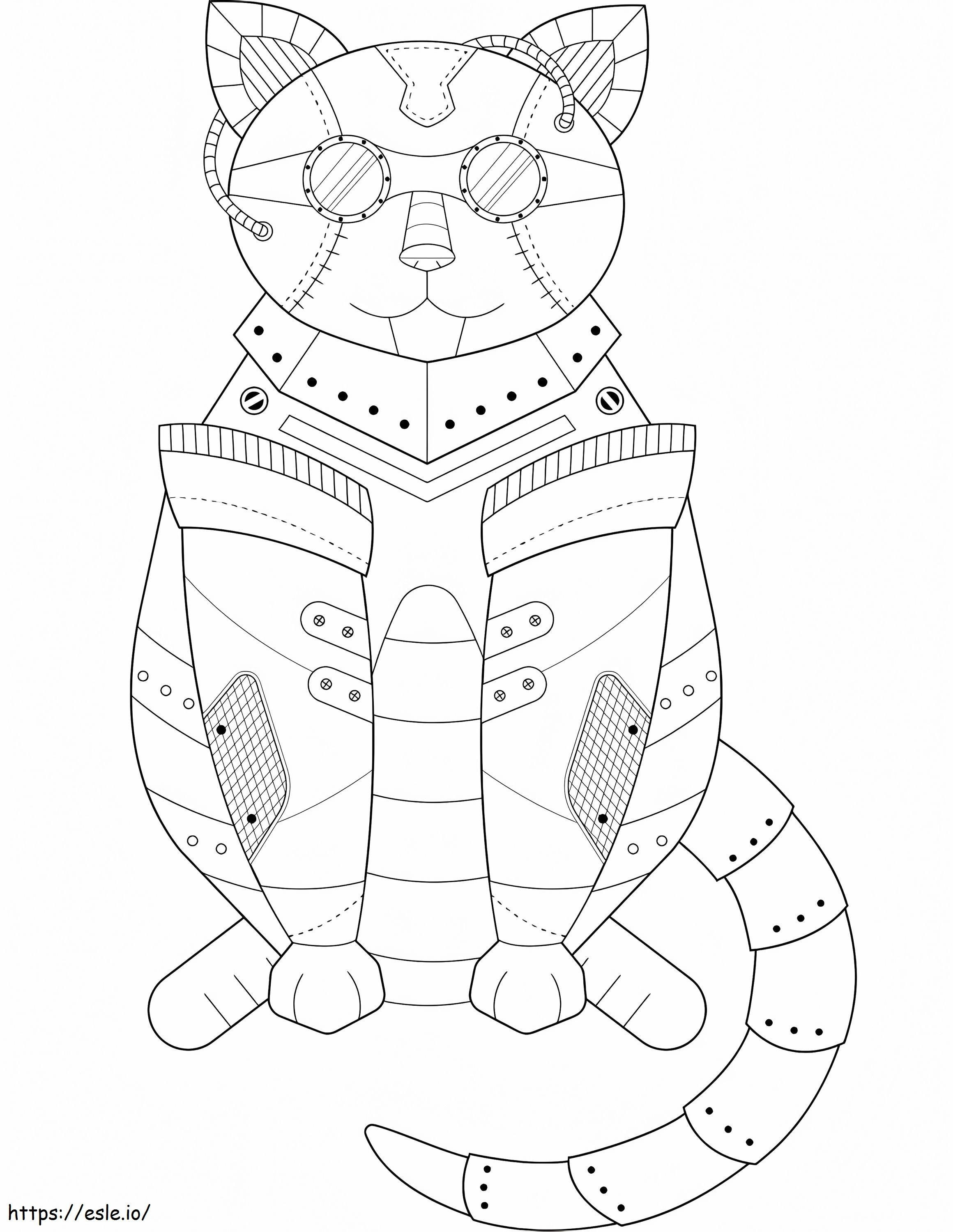Steampunk Cat coloring page