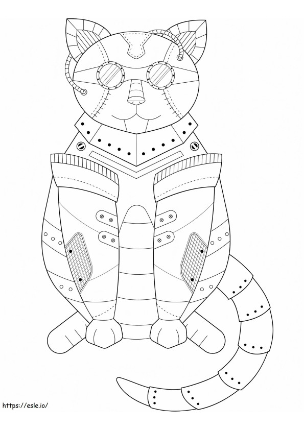  Steampunk Cat värityskuva