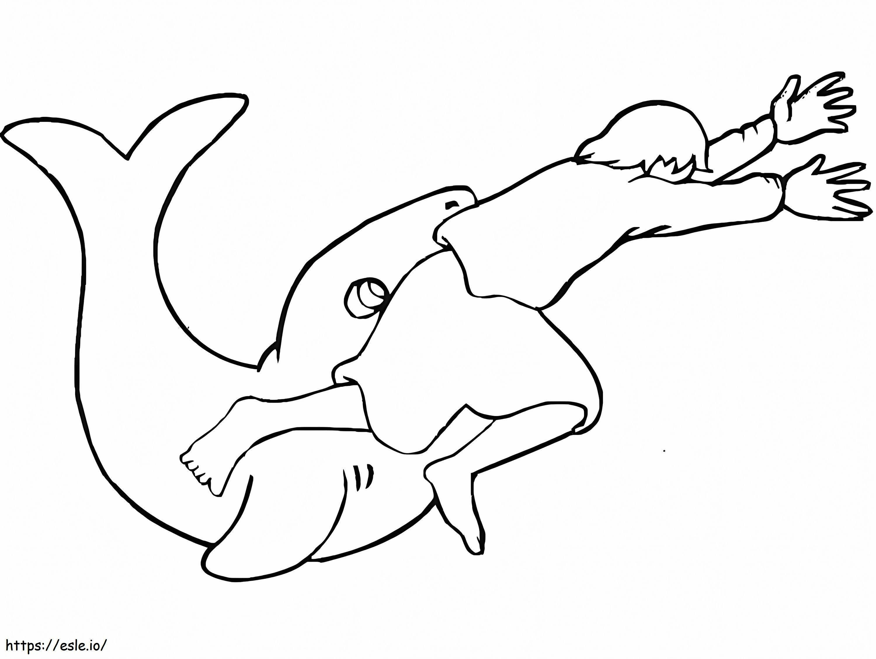 Historia de Jonás y la ballena para colorear