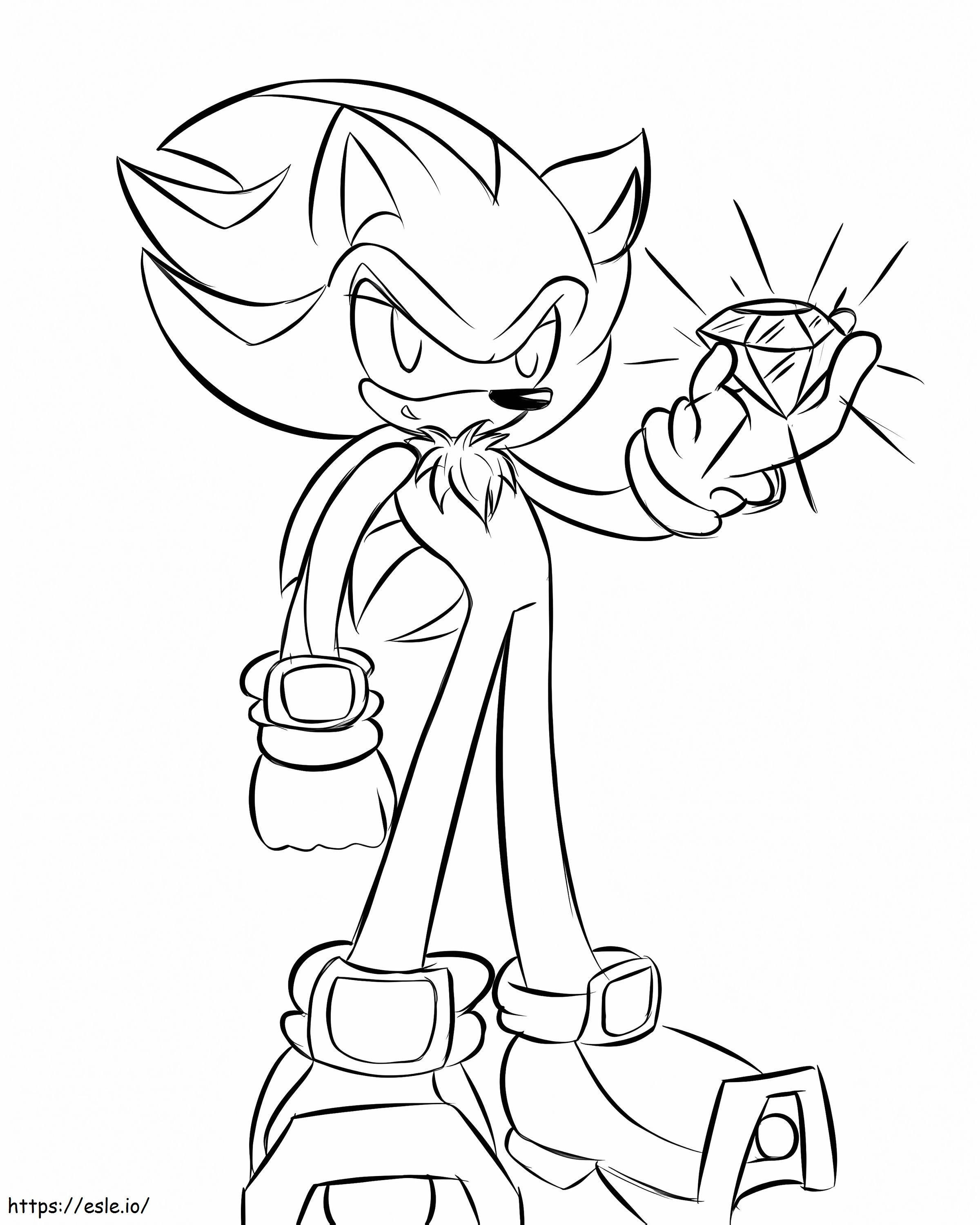 Shadow The Hedgehog With Diamond coloring page