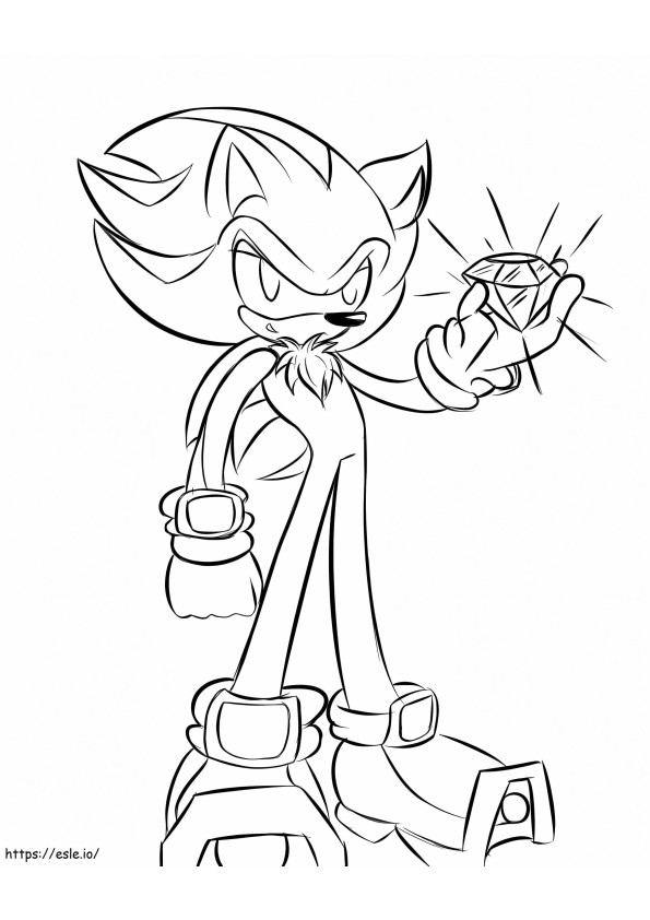 Shadow The Hedgehog With Diamond coloring page