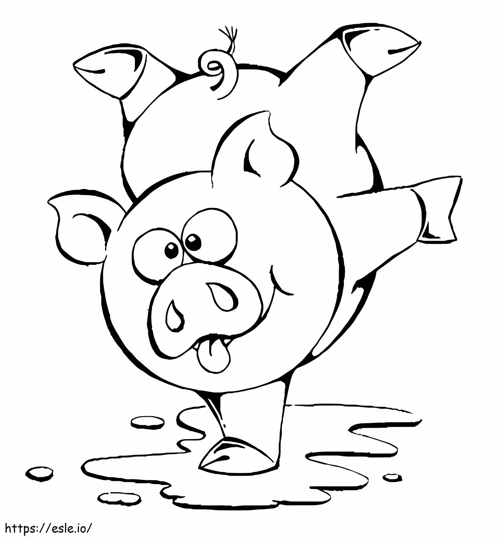Pig Having Fun coloring page