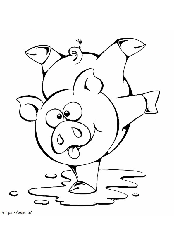 Coloriage Cochon s'amusant à imprimer dessin