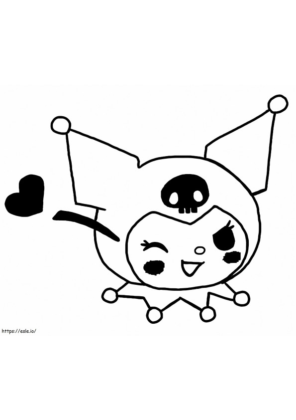 Cute Kuromi Face coloring page