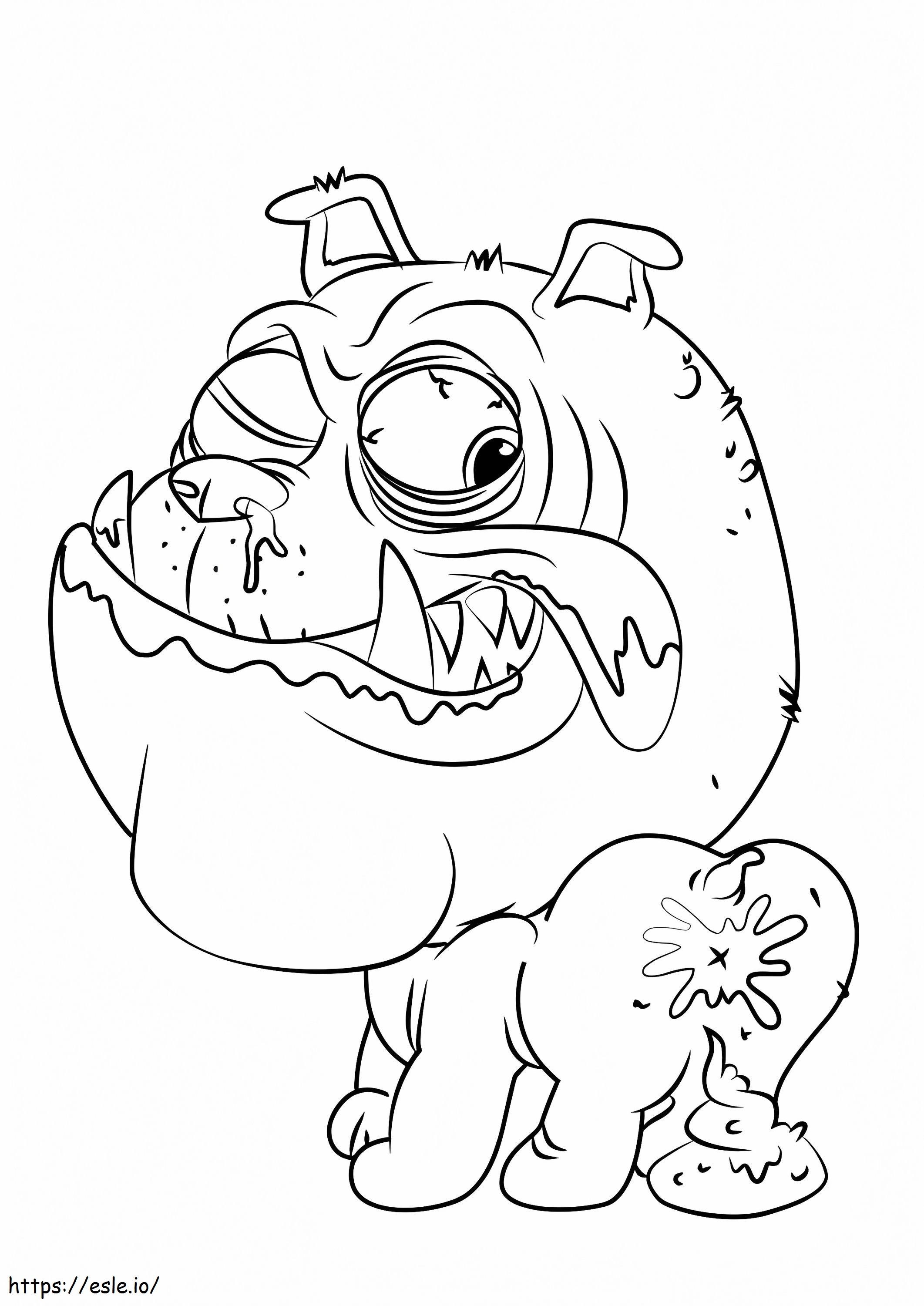 Blubbering Bulldog coloring page