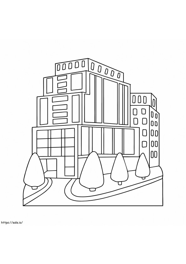 Modern Houses Building coloring page