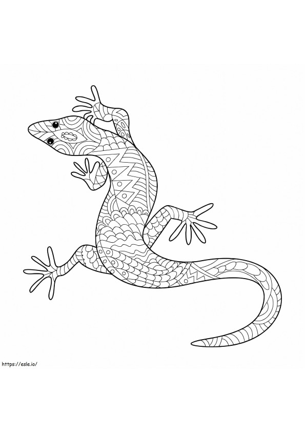 Mandale Gecko kolorowanka