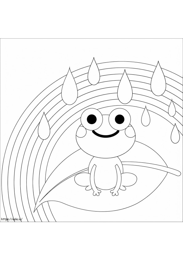 Frog And Rainbow coloring page